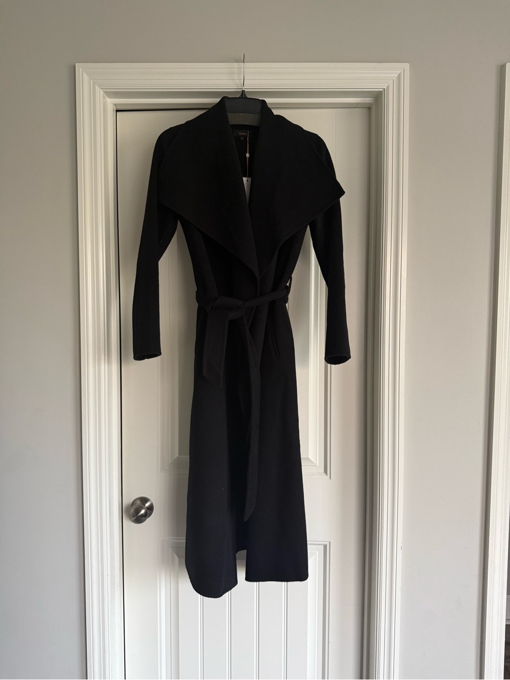 NWT Quince Black Double-Faced Merino Wool Wrap Coat